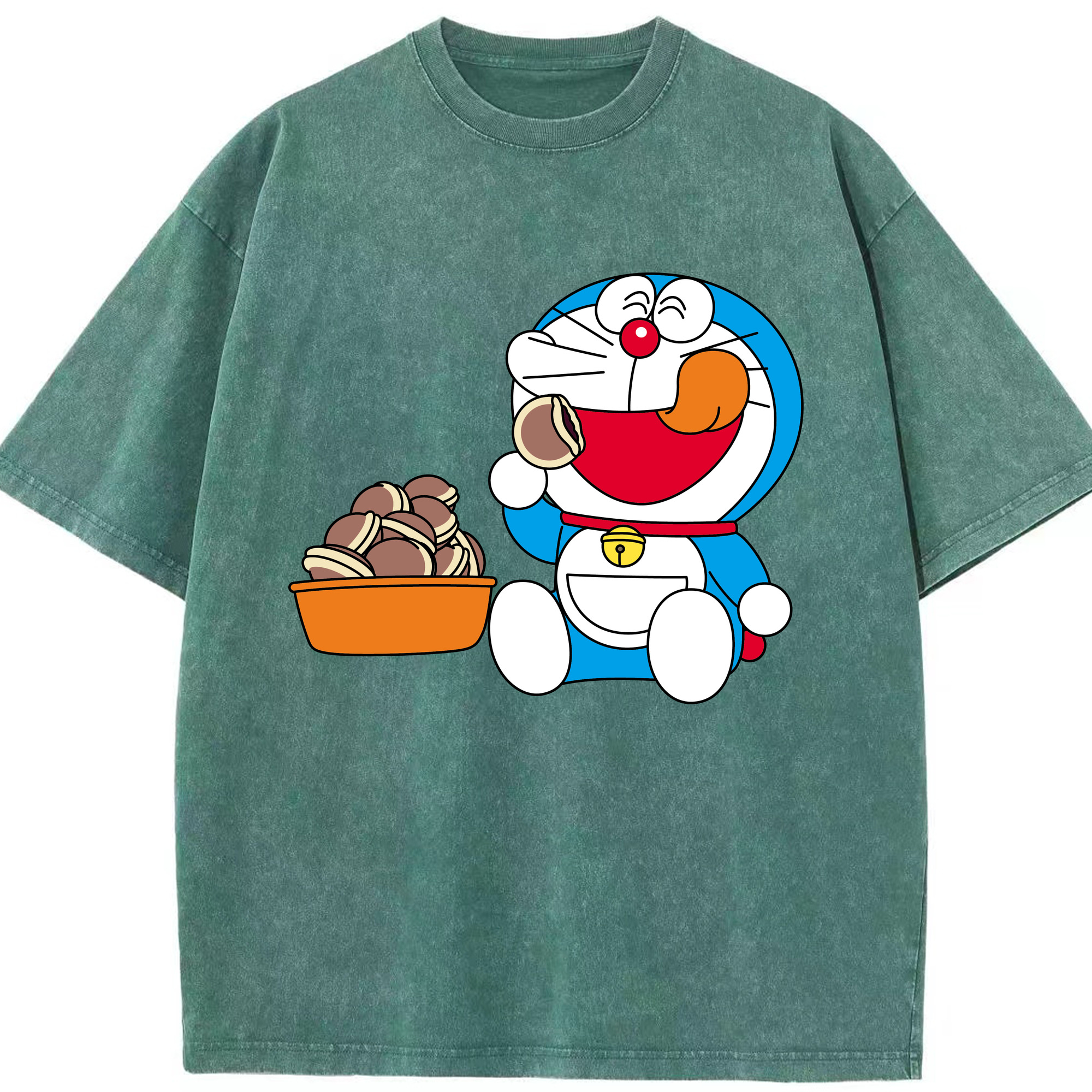 （画像用） ドラえもん Doraemon 綿100% ヴィンテージ風 半袖Tシャツ（フロントプリント）